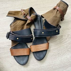 Chloe Canvas Gladiator Wrap Strappy Sandals